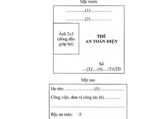Huấn luyện an toàn điện theo Thông tư 05 mau the an toan dien