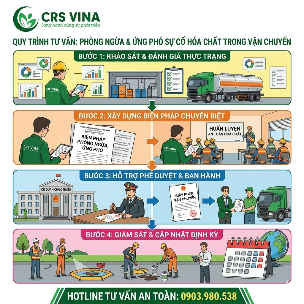 Tư vấn biện pháp phòng ngừa, ứng phó sự cố hóa chất trong vận chuyển mới nhất 2026