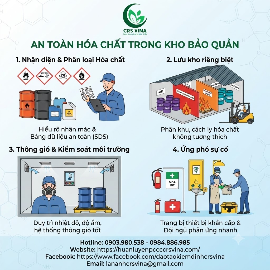 An toàn hóa chất trong kho bảo quản