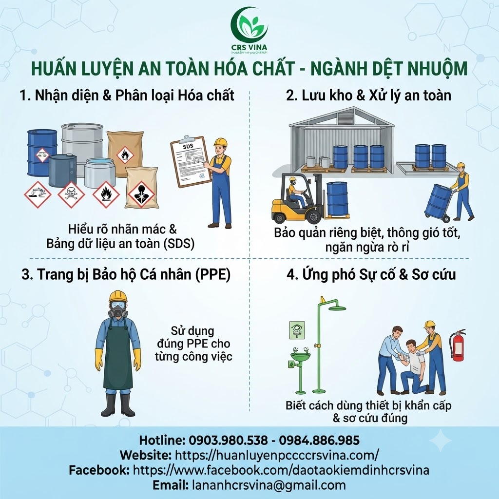 Huấn luyện an toàn hoá chất ngành dệt nhuộm